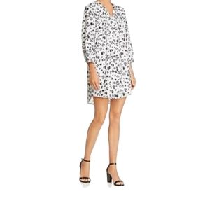 Aqua black white animal print dress size L cheetah leopard NWT mob wife a line